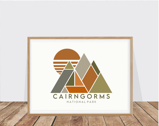 Cairngorms National Park Geometric Mountain Print