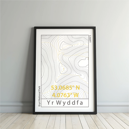 Yr Wyddfa (Snowdon) Topographic Contour Map Print