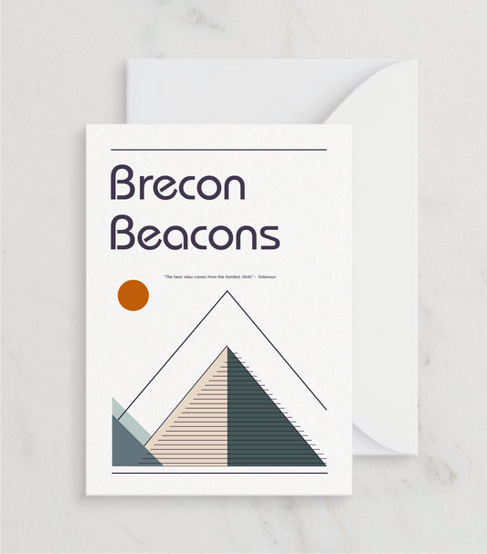 Retro Brecon Beacons Greetings card