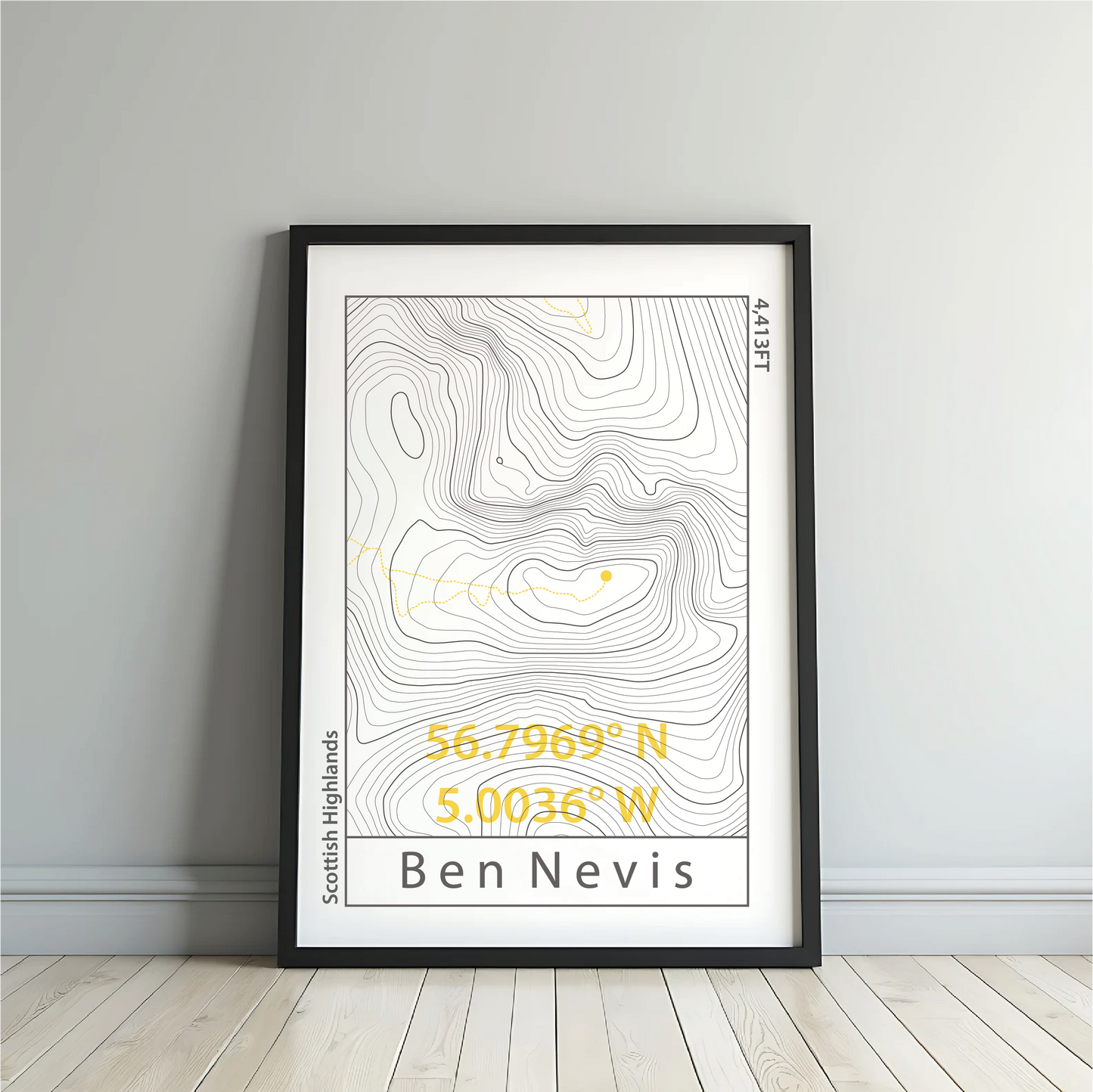 Ben Nevis Topographic Contour Map Print