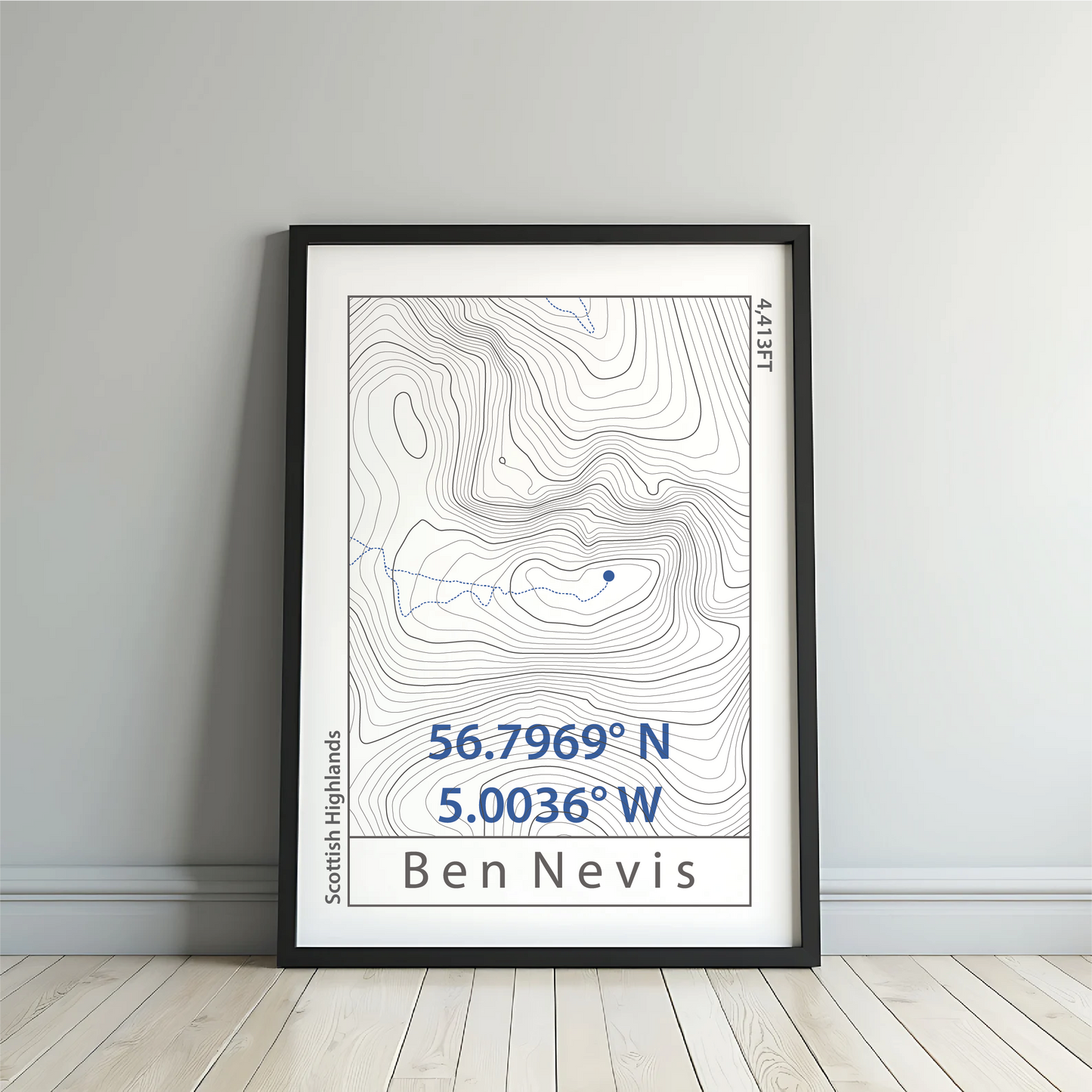Ben Nevis Topographic Contour Map Print