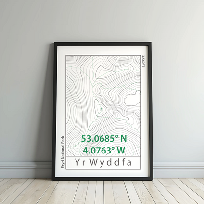 Yr Wyddfa (Snowdon) Topographic Contour Map Print