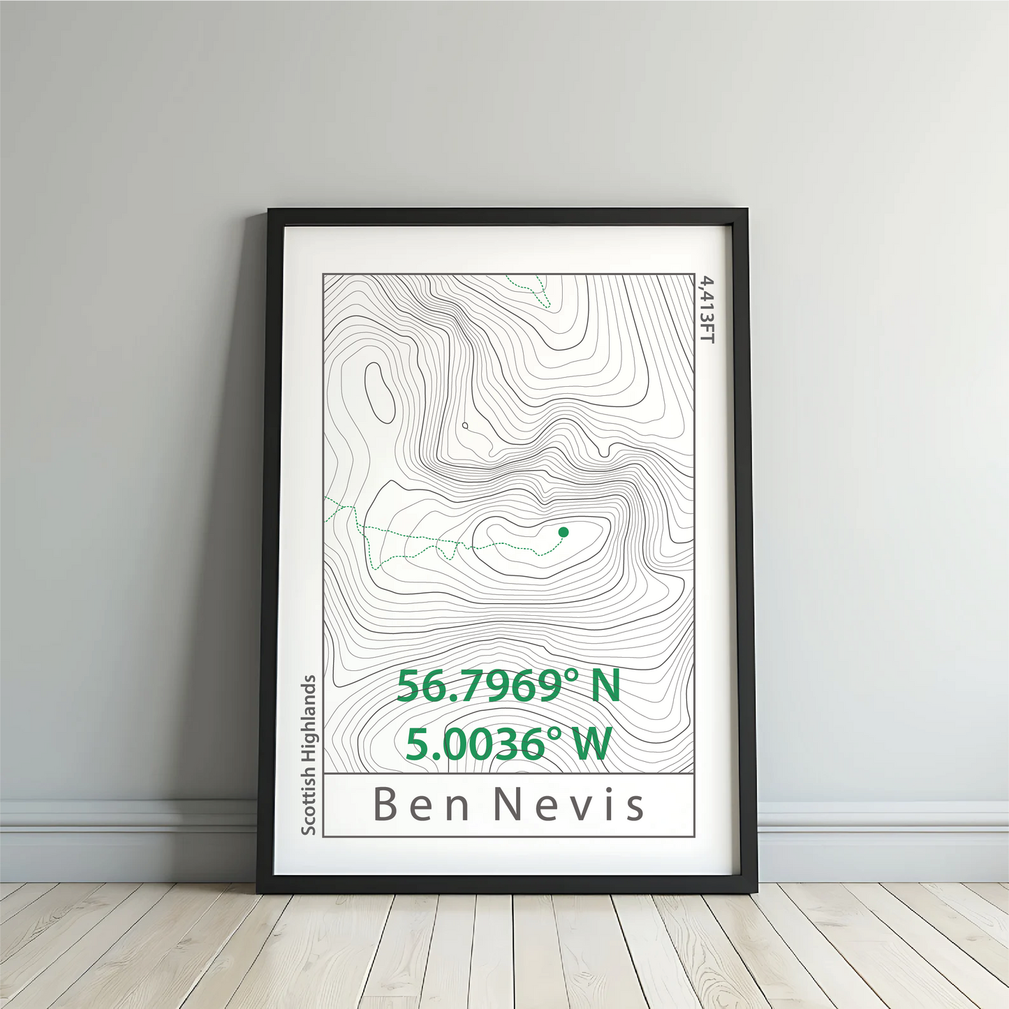 Ben Nevis Topographic Contour Map Print