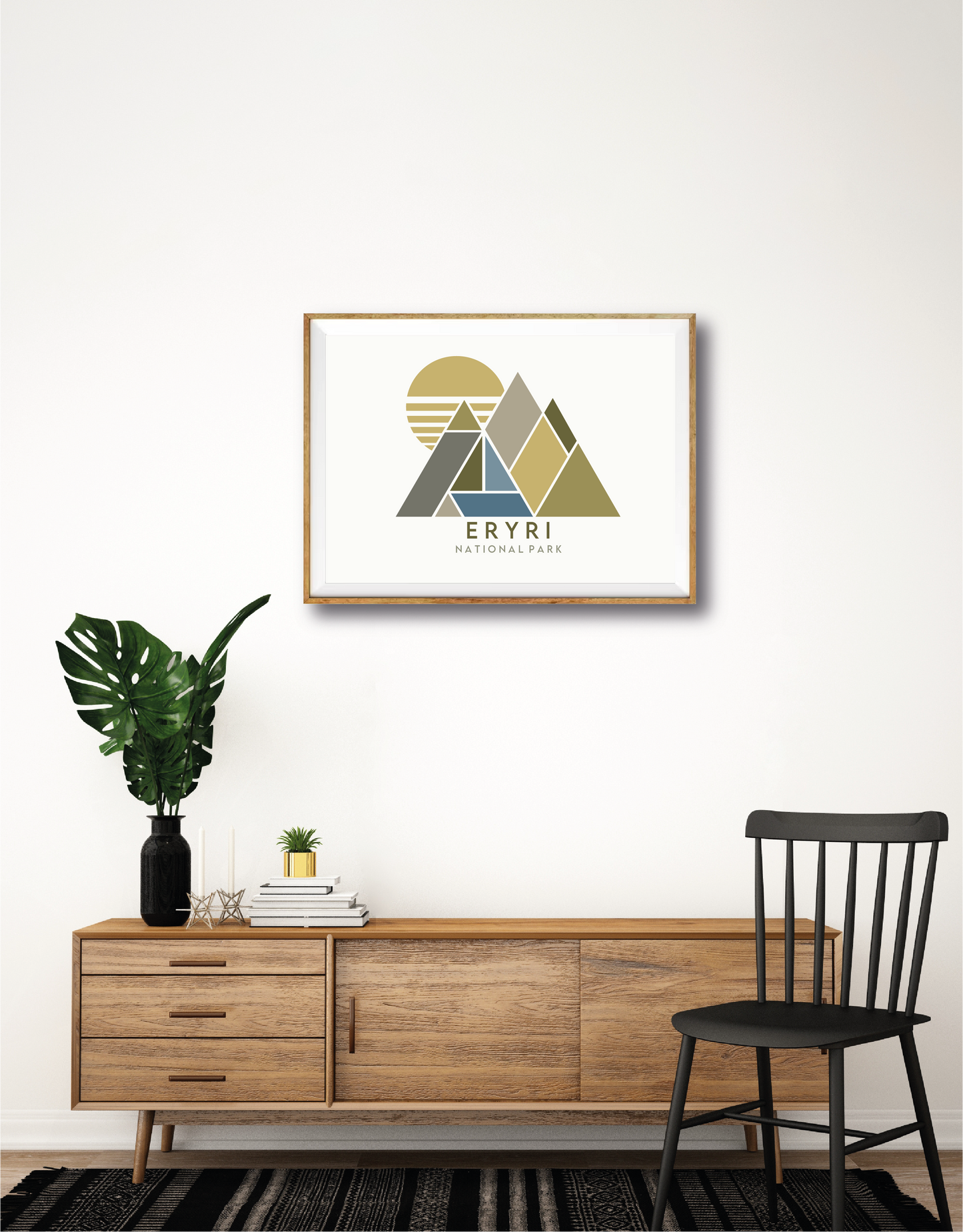 Eryri National Park Geometric Mountain Print