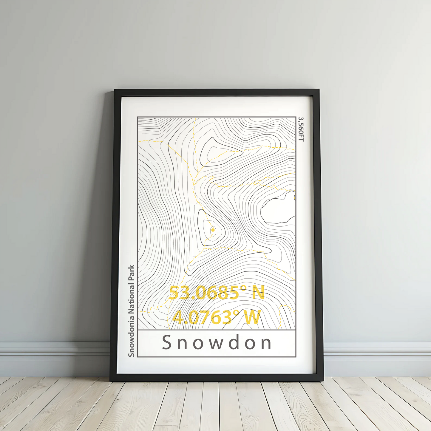 Yr Wyddfa (Snowdon) Topographic Contour Map Print