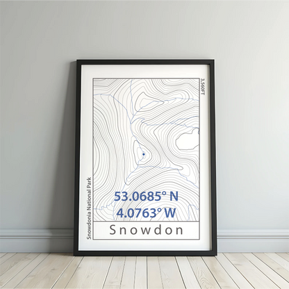 Yr Wyddfa (Snowdon) Topographic Contour Map Print
