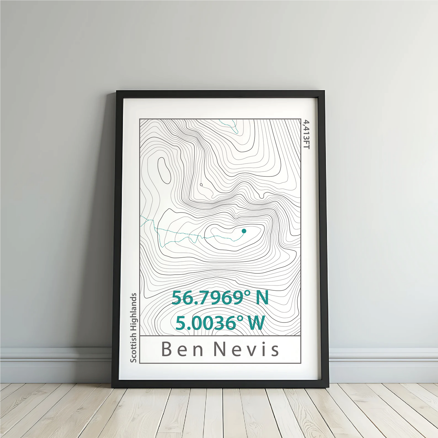 Ben Nevis Topographic Contour Map Print