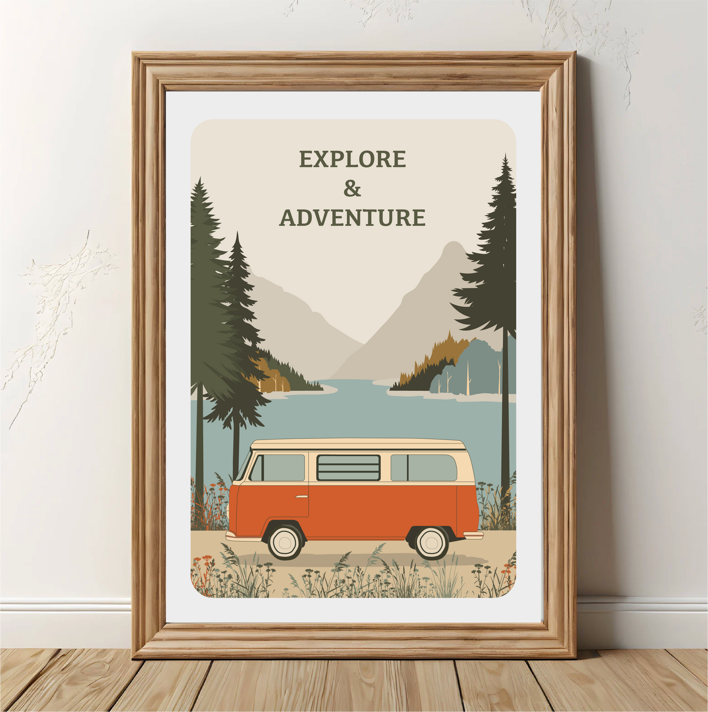 Explore & Adventure Camper Van Print
