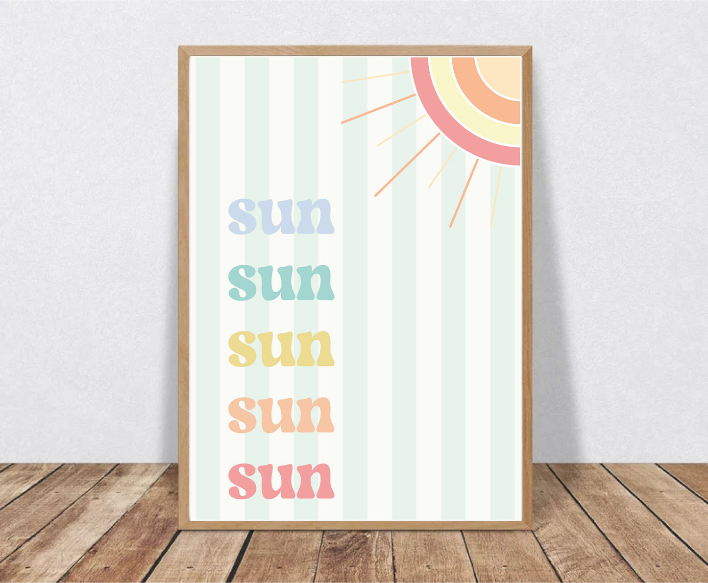 Sun, Sun, Sun – Colourful Retro Art Print