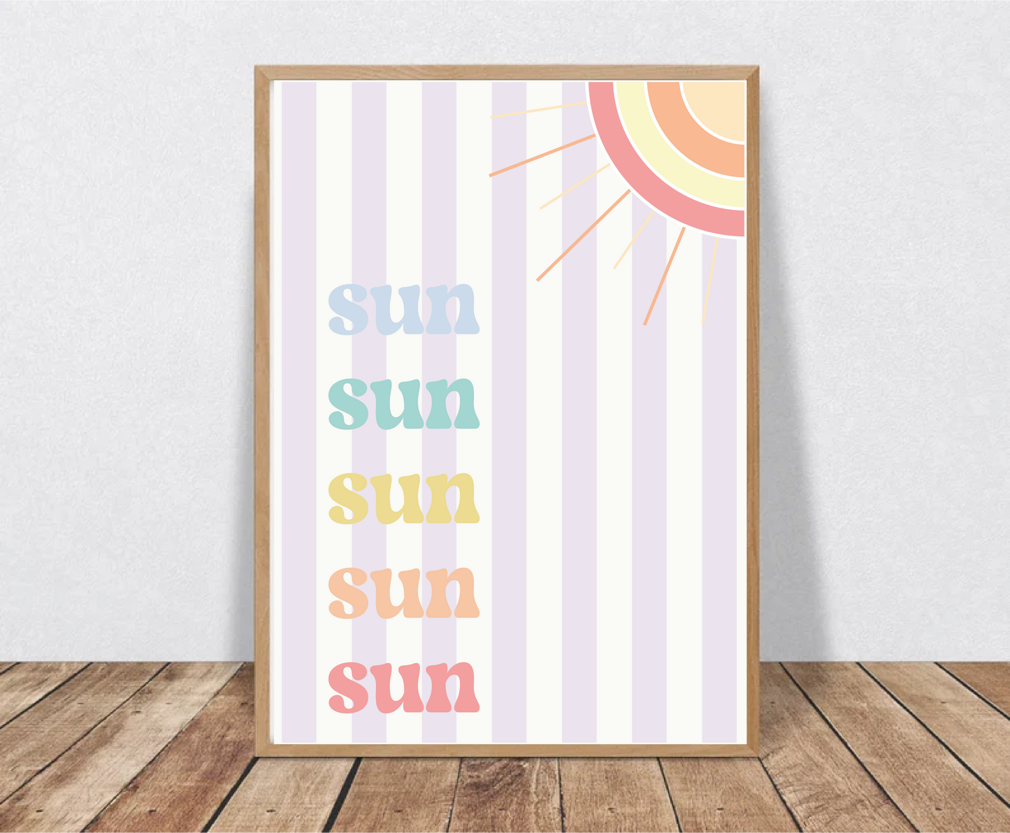 Sun, Sun, Sun – Colourful Retro Art Print