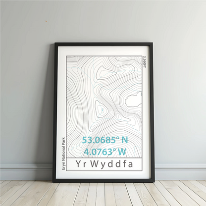 Yr Wyddfa (Snowdon) Topographic Contour Map Print