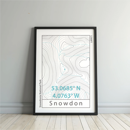Yr Wyddfa (Snowdon) Topographic Contour Map Print