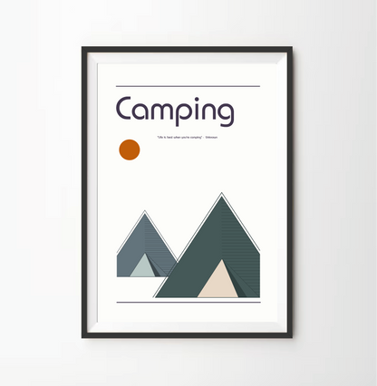Camping Retro Bauhaus Print