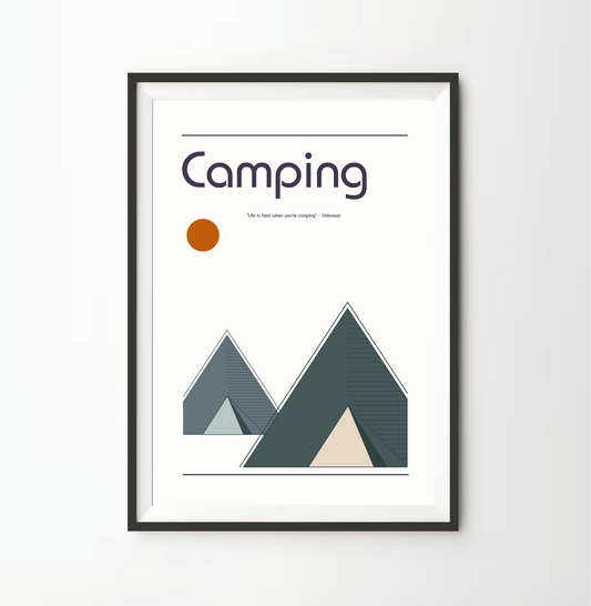 Camping Retro Bauhaus Print