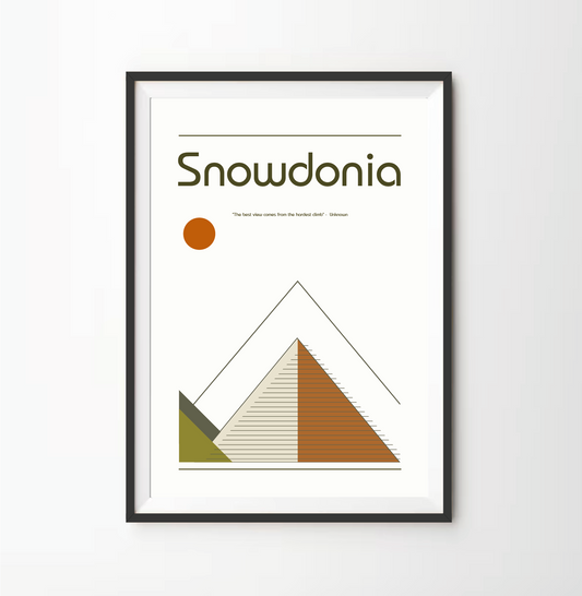 Snowdonia Retro Bauhaus Print