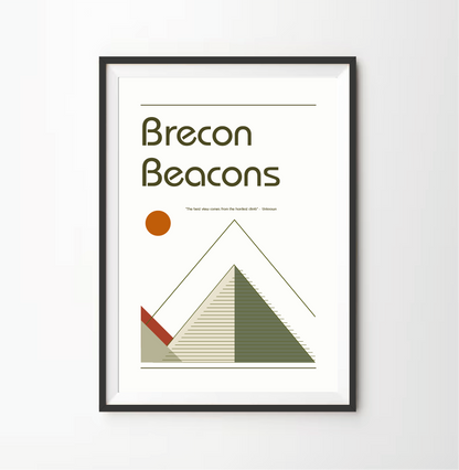 Brecon Beacons Retro Bauhaus Print
