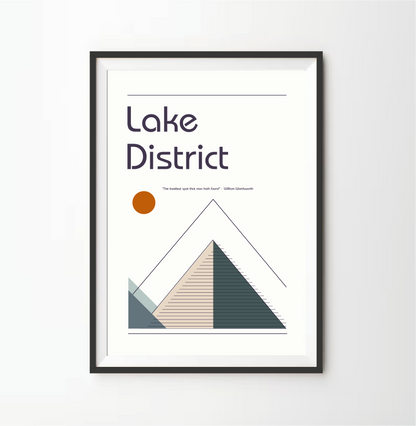 Lake District Retro Bauhaus Print