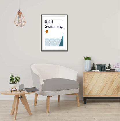 Wild Swimming Retro Bauhaus Print