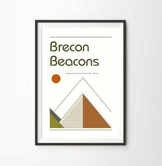 Brecon Beacons Retro Bauhaus Print