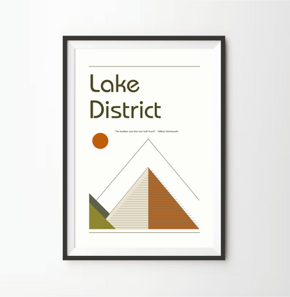 Lake District Retro Bauhaus Print