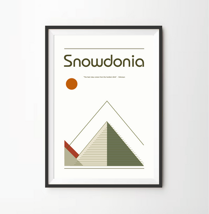 Snowdonia Retro Bauhaus Print