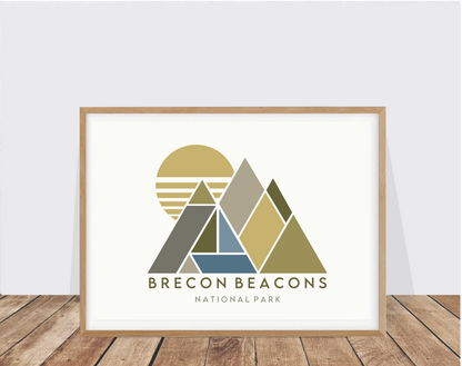 Brecon Beacons National Park Geometric Mountain Print