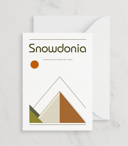 Retro Snowdonia Greetings card