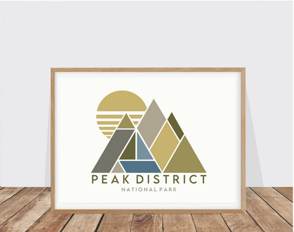 Peak District National Park Geometric Mountain Print