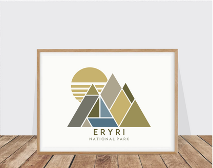 Eryri National Park Geometric Mountain Print