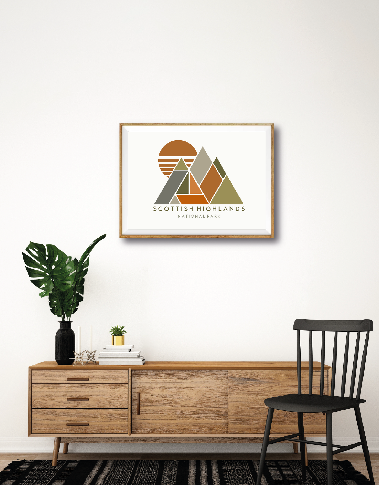 Scottish Highlands National Park Geometric Mountain Print