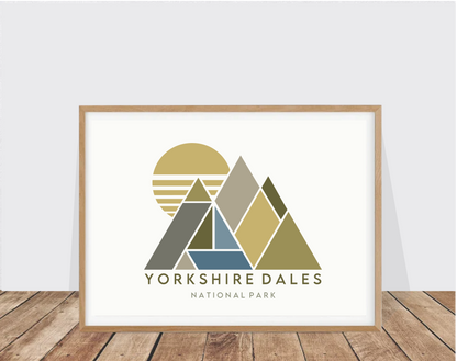Yorkshire Dales National Park Geometric Mountain Print