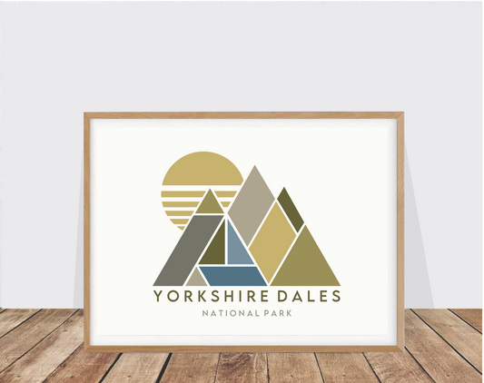 Yorkshire Dales National Park Geometric Mountain Print