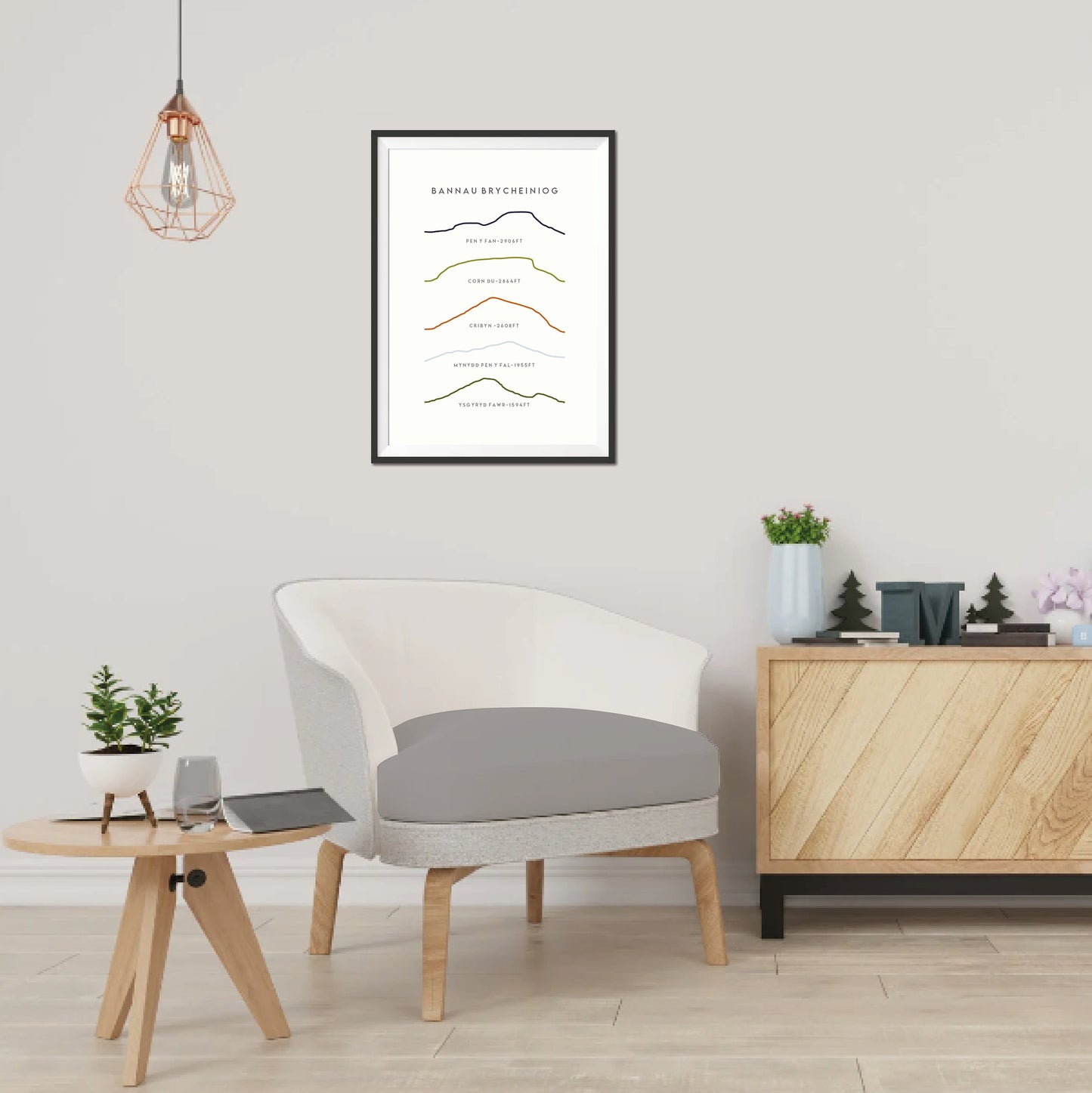 Brecon Beacons / Bannau Brycheiniog Line Art Print