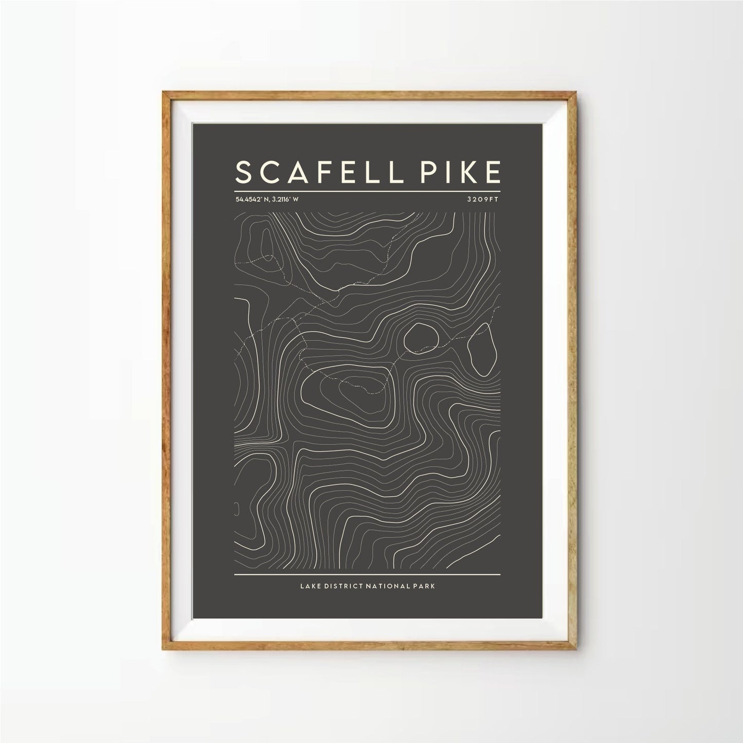Scafell Pike Contour Print