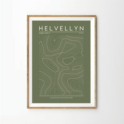 Helvellyn Contour Print