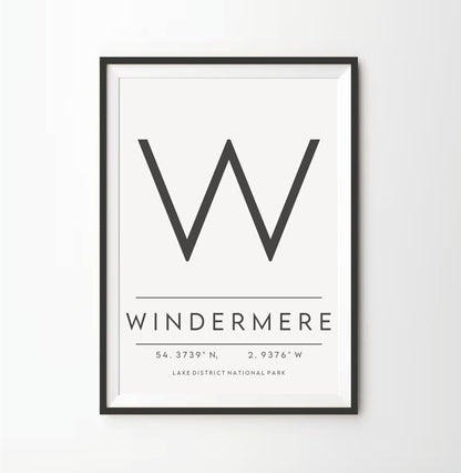 Typography Letter Location Print - Destination print