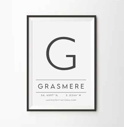 Typography Letter Location Print - Destination print