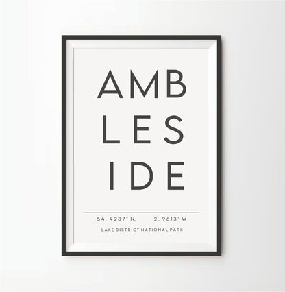 Typography Location Print - Destination Print - City print